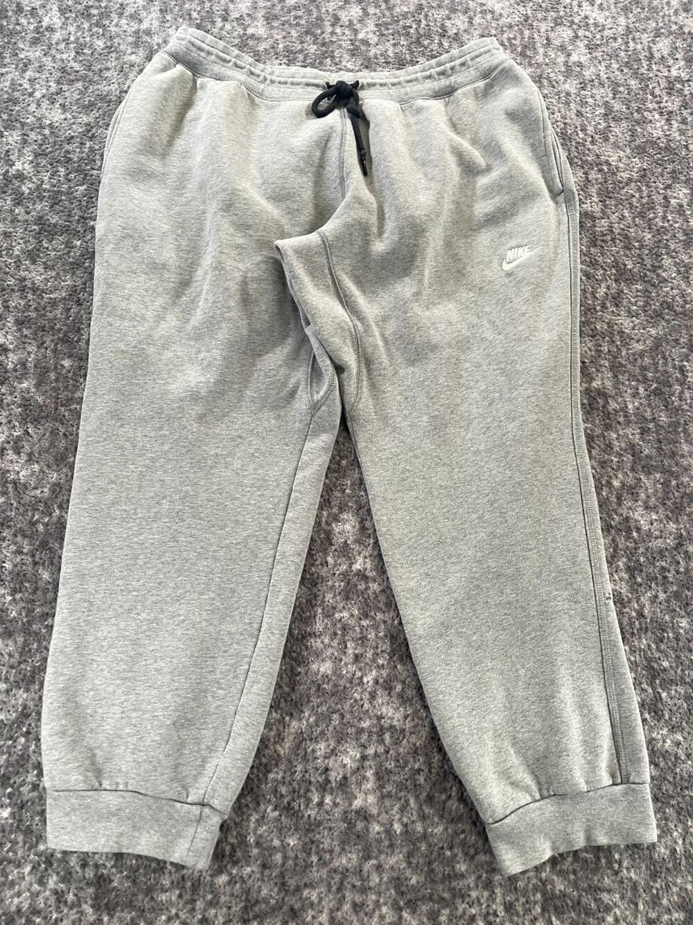 Nike Sweatpants Mens XXL Gray Fleece Joggers Tapered Cuff Baggy Y2K